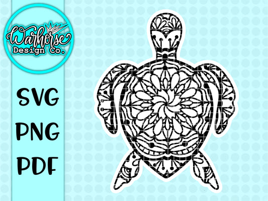 Turtle Mandala SVG PNG PDF