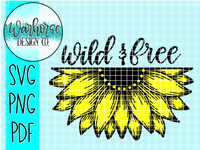 Wild & Free Sunflower SVG PNG PDF