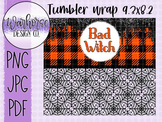 Bad Witch Tumbler Wrap PNG JPEG PDF