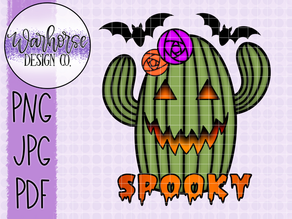 Cactolantern Spooky PNG JPEG PDF