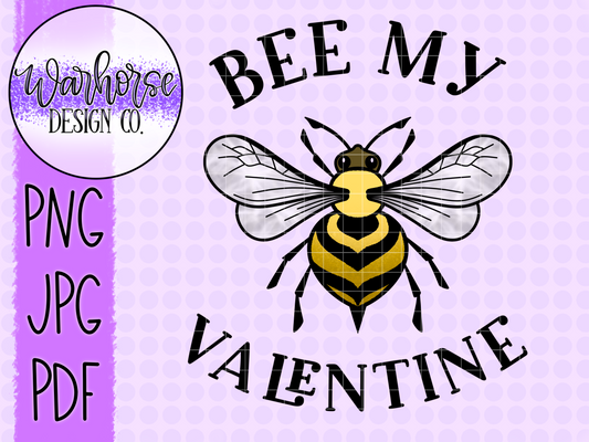 Bee My Valentine PNG JPEG PDF