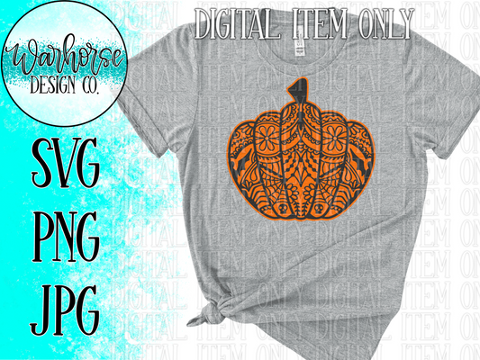 Pumpkin mandala SVG PNG PDF