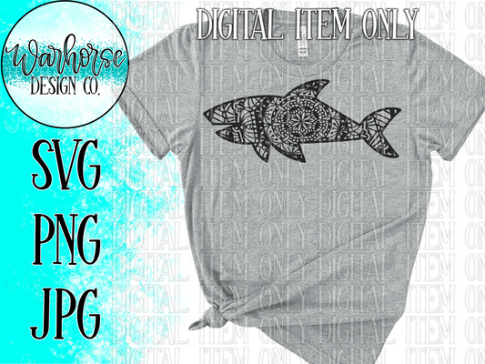 Shark Mandala SVG PNG PDF