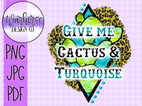 Cactus & Turquoise PNG JPEG PDF