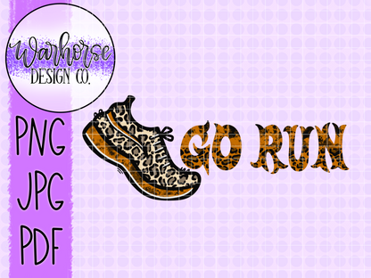Go Run Leopard Sneaker PNG JPEG PDF