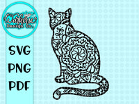 Cat Mandala SVG PNG PDF