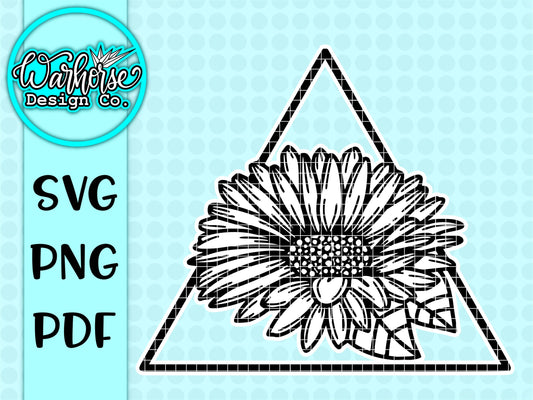 Geometric Sunflower SVG