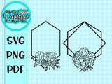Geometric Floral Frame SVG set