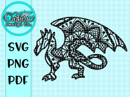 Dragon mandala SVG PNG PDF