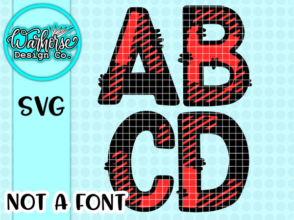 Buffalo Plaid Alphabet Set - SVG PNG PDF
