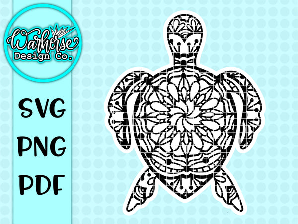 Turtle Mandala SVG PNG PDF