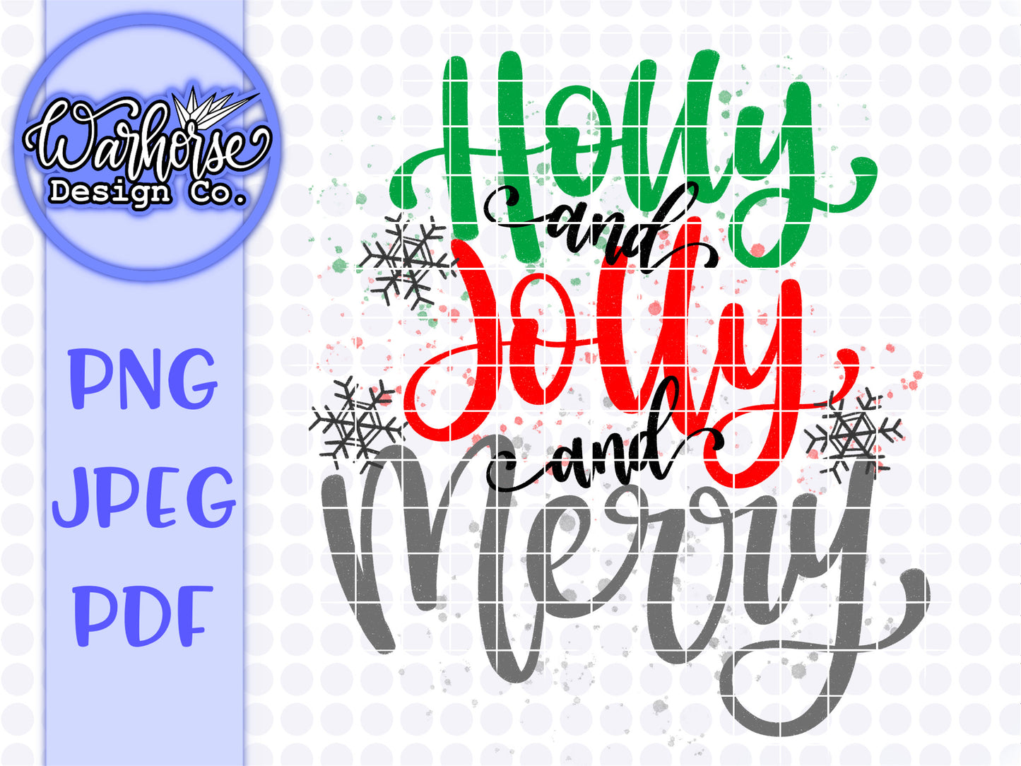 Holly Jolly PNG JPEG PDF