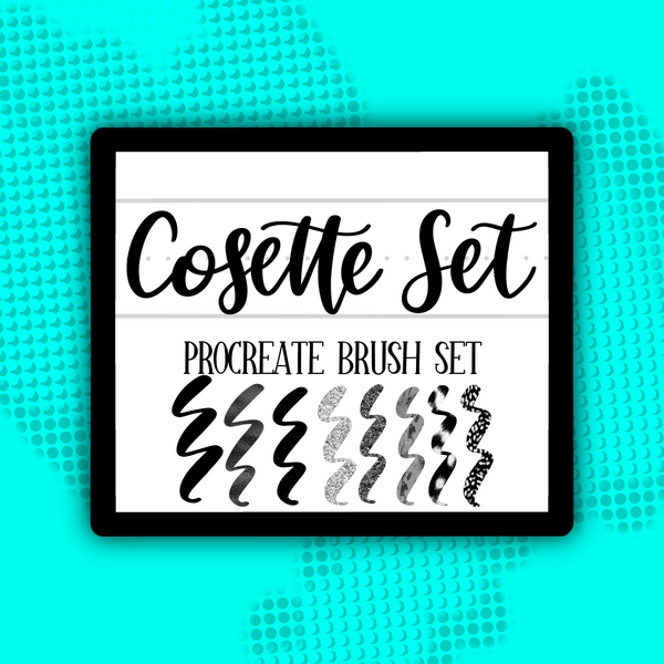 The Cosette procreate brush family, procreate brush set, handlettering brush for procreate