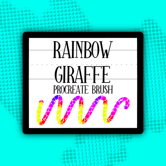 Rainbow Giraffe Print PROCREATE BRUSH