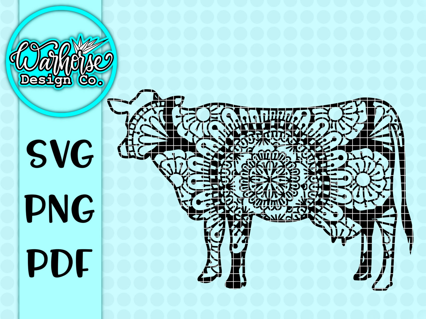 Cow Mandala SVG/PNG/PDF
