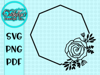 Flower Wreath Hexagon SVG FILE