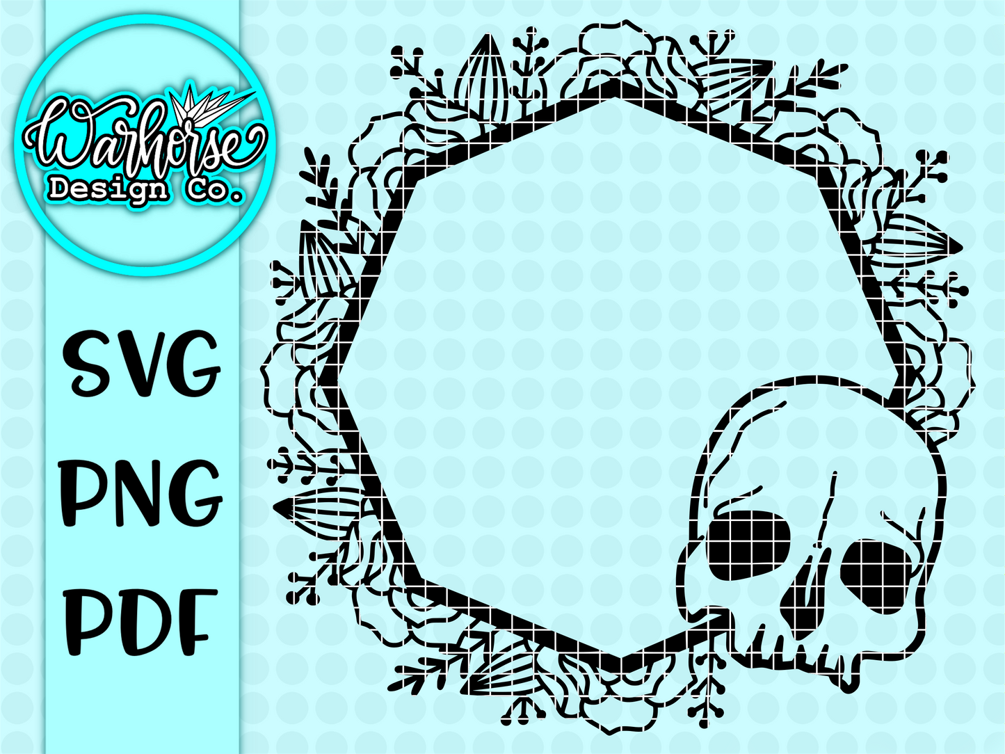 Floral & Skull Wreath Duo SVG PNG PDF