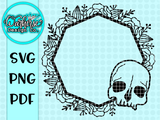 Floral & Skull Wreath Duo SVG PNG PDF